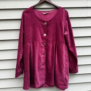 ❌SOLD❌New Soft Surroundings Fiona Chenile‎ Button Front Baby Doll Tunic Jacket